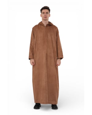 Men's Hooded Eid Camel Brown Moroccan Jubba Robe Ramadan Eid Thobe - HM12