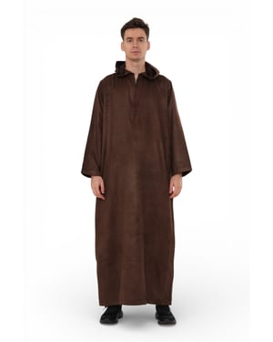 Men's Hooded Eid Brown Moroccan Jubba Robe Ramadan Eid Thobe - HM12