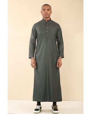 Men's Green Thobe Arab Saudi Emirati Islamic Clothing Jubba Robe