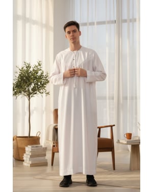 Mens White Eid Moroccan Jubba Robe Djellaba Ramadan Eid Thobe LFS-HM11