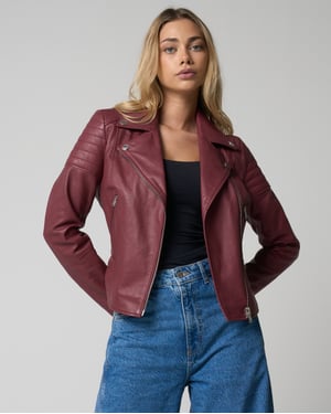 Burgundy Real Leather Jacket