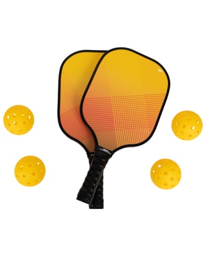 Trespass Morty Pickleball Peddel en Ballen Set (Oranje/zwart)