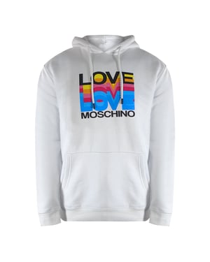 Love Moschino Multi Logo White Hoodie