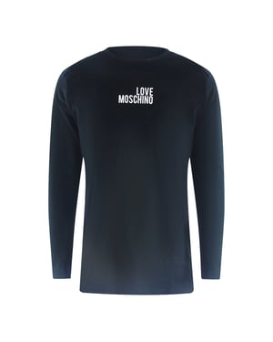 Love Moschino Logo Long Sleeve Black T-shirt