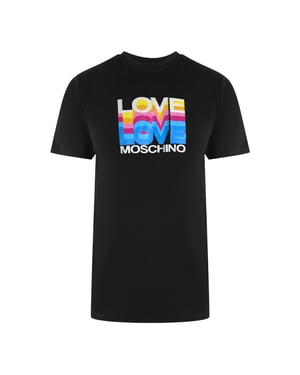Love Moschino Multi Logo Black T-shirt