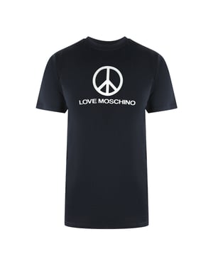 Love Moschino Peace Logo Zwart T-shirt