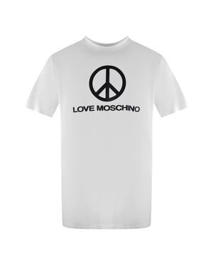Love Moschino Peace Logo Wit T-shirt