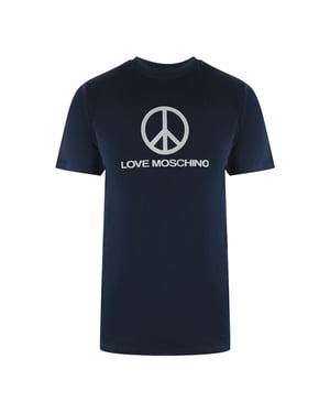 Love Moschino Peace Logo Navy Blue T-shirt