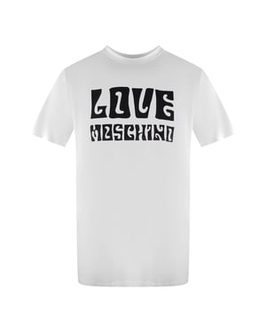 Love Moschino Vit T-shirt Med Logotyp