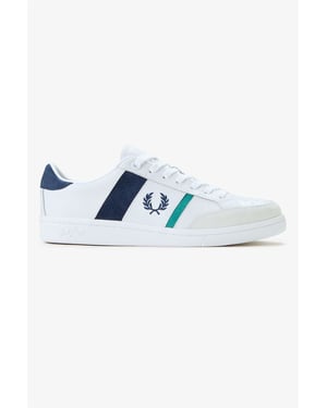 Fred Perry B725 Leather Suede Men's White/Navy/Mint Trainers