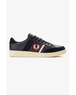Fred Perry B725 Leather Suede Men's Navy/Ecru/Oxblood Trainers
