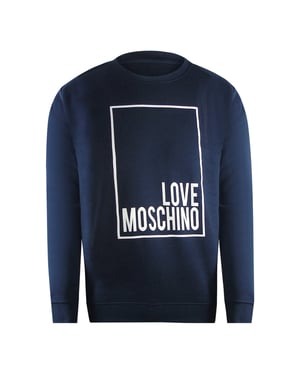 Love Moschino Box Logo Navy Blue Sweatshirt