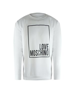Love Moschino Box Logo White Sweatshirt