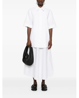 Witte Plissé Breed Shirt