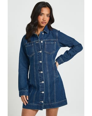 Petite Western Denim Mini Dress