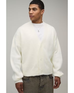 Relaxed Boxy Brushed Knitted Cardigan