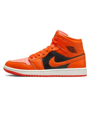 Nike unisex air jordan 1 mid se sneakers multicolour/oranje/rood/zwart maat