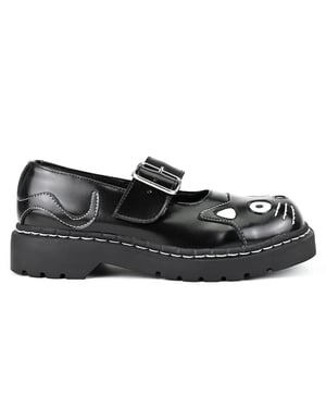 TUK Womens Mary Jane Kitty Black Leather Platform Goth Shoes - T2025