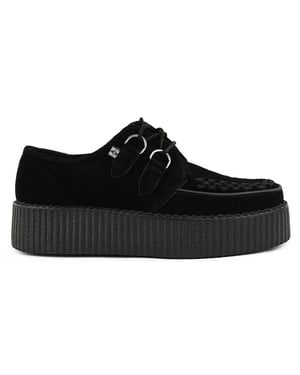 TUK Viva High Creeper Zwarte Suède Platform Veterschoenen Goth - AV6802
