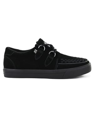 TUK Pointed Creeper Sneaker Zwart Suède Platform Schoenen - A9178