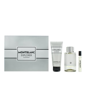 Montblanc Explorer Platinum Eau de Parfum 100ml, Eau De Parfum 7.5ml + Shower Gel 100ml Gift Set for Him