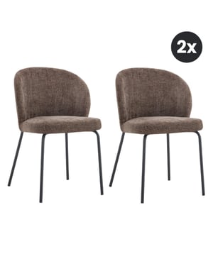 Multifurn 2x eetkamerstoel lio choco donker