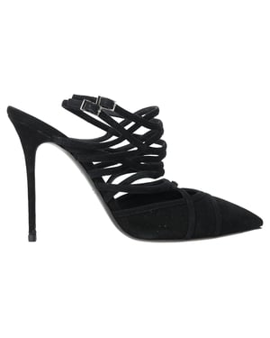 Giuseppe Zanotti Pumps med snörning och remmar i svart mocka