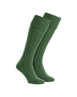 Heren Premium Wol Kilt Sokken Tot de Knie Diamantpatroon Met Omgeslagen Bovenkant