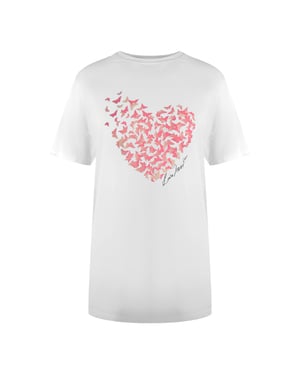 Love Moschino Flutter Heart Design Wit T-shirt