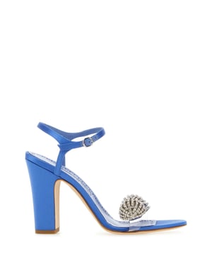 Blue Satin Elhob Sandals