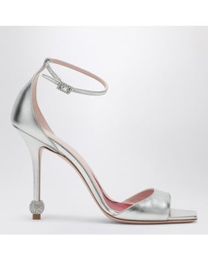 Zilveren Sandalen met Gesteven Hak