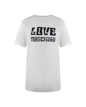 Love Moschino T-shirt Met Opvallend Logo In Wit