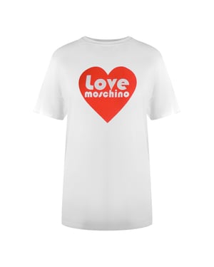 Love Moschino T-shirt Met Hartlogo In Wit