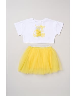Lemonade Applique Short Sleeve T-Shirt and Tutu Skirt Outfit Set