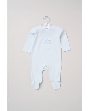 Newborn Sleepsuit with Appliqué Turtle Pocket