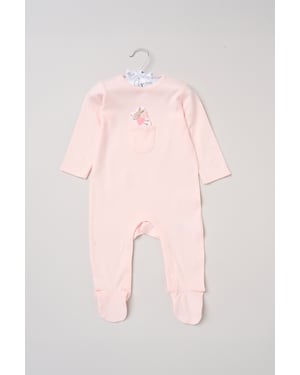 Newborn Sleepsuit with Appliqué Fairy Pocket