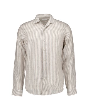 Eton Striped linen shirt lange mouw overhemden 100014794