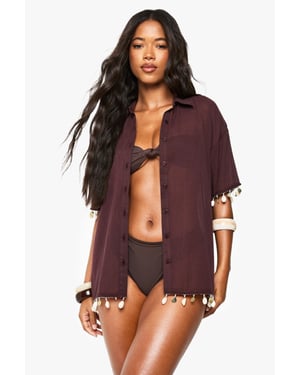 Shell Embellished Beach Shirts