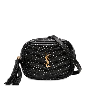 Pre-owned Baby Quilted Chevron Calfskin Monogram Polka Dot Lou Camera Bag