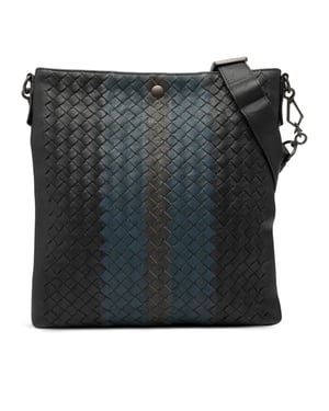 Pre-owned Tricolor Leather Intrecciato Crossbody