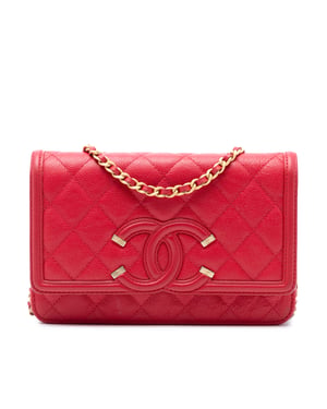 Tweedehands Caviar CC Filigree Wallet On Chain