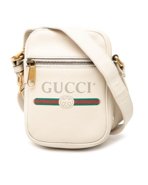 Pre-owned Mini Grained Calfskin Logo Crossbody