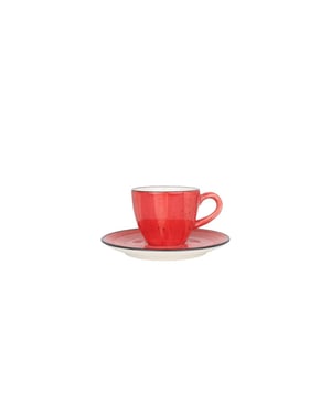 Bonna Espresso kopjes & schotel aura passion porselein set van 6