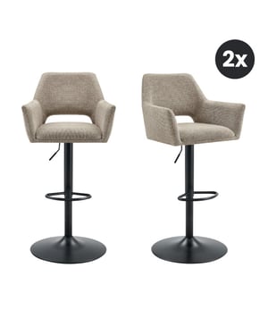 Multifurn 2x barkruk tess draaibaar linnen