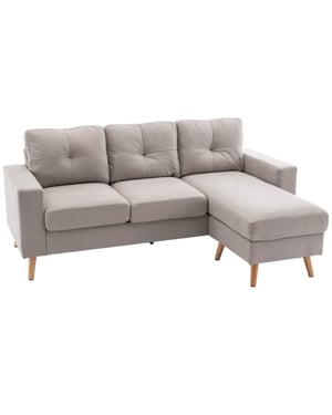 4goodz Hoekbank 3-zits in scandinavisch design linnenlook -