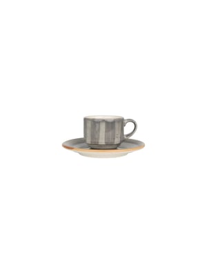 Bonna Espresso kopjes & schotel aura space porselein set van 6