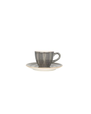 Bonna Espresso kopjes & schotel aura space porselein set van 6
