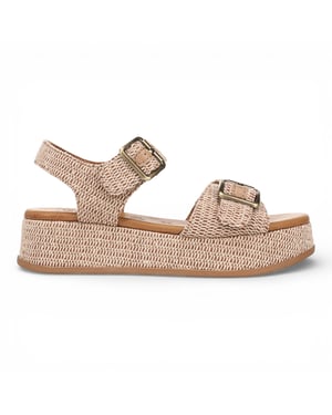 Blowfish Malibu dames beige nepleren platform sandalen - Magisch