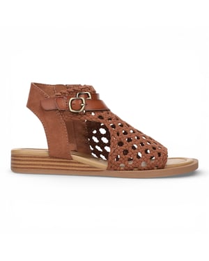 Blowfish Malibu Dames Cognac Bruine Weefsel Micro Wedge Sandals - Anuella