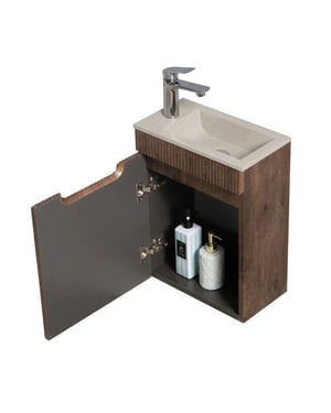 Badplaats Toiletmeubel thermis 40 x 22 cm bruin fonteinmeubel met